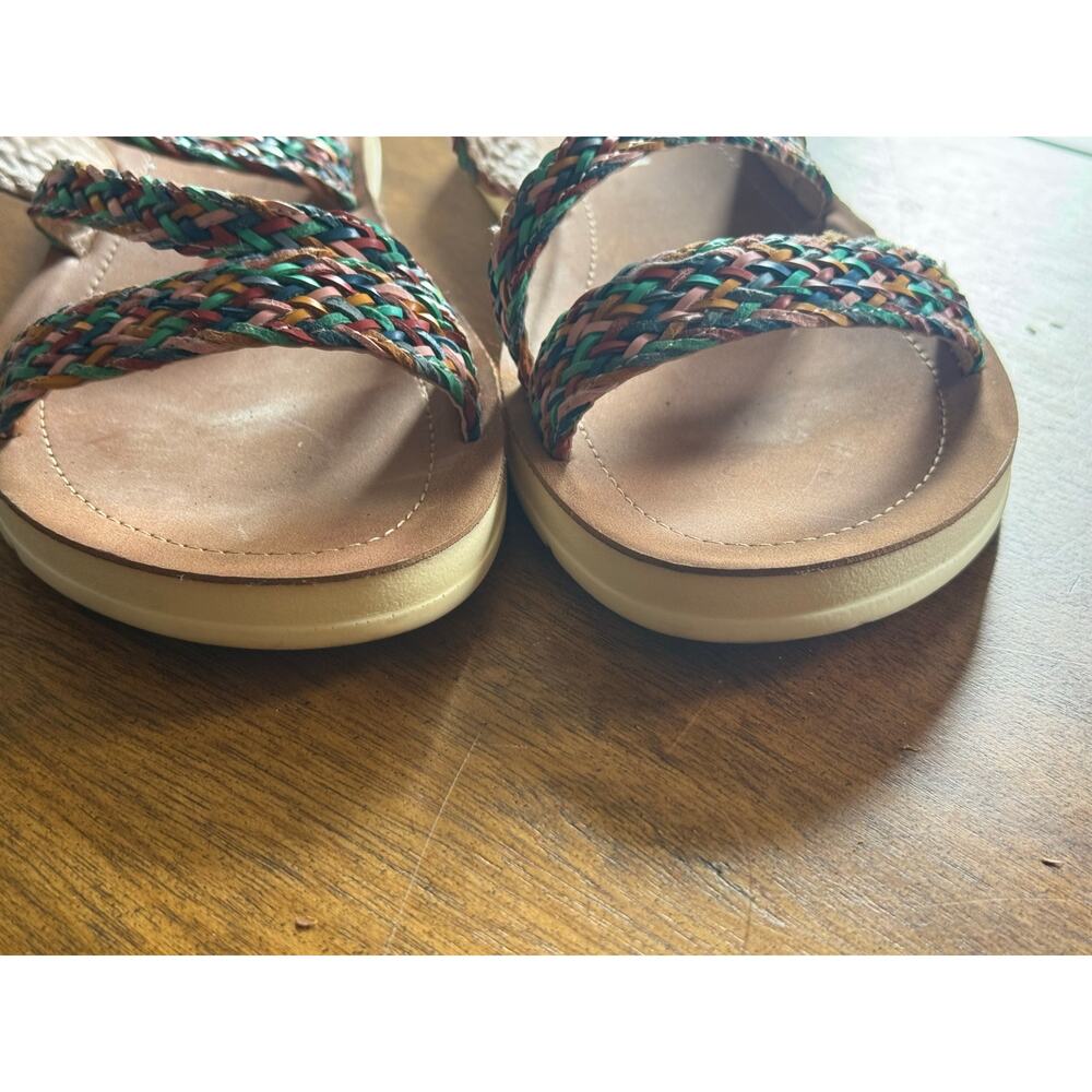 Madden Girl Braided Strap Sandals Womens 10 Multicolor Flat Slides - Picture 8 of 10